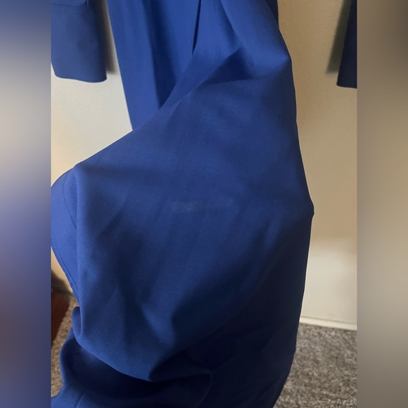 COS Wool Crepe Wrap in Cobalt Blue Midi Dress Women's Size 6 - Picture 12 of 15